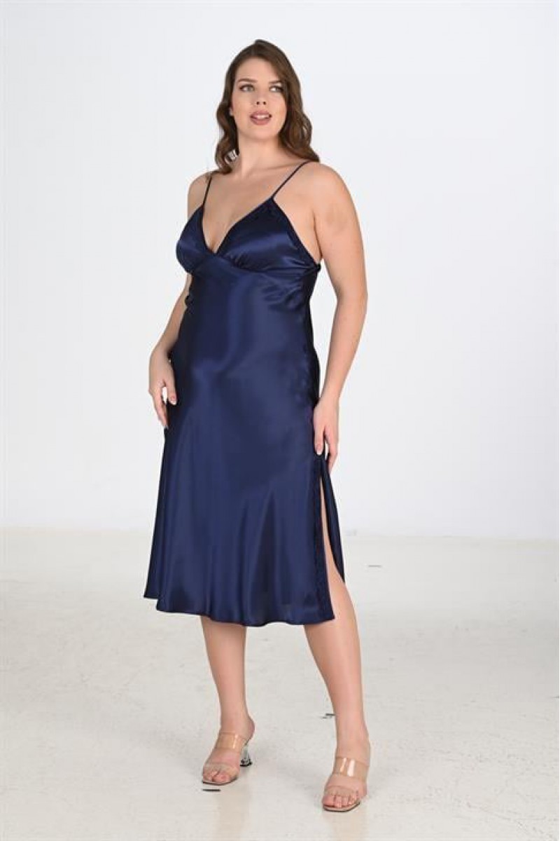 Ahu 2li Lacivert Sabahlık Takımı Bigsize 6225