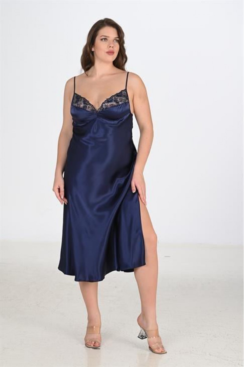 Ahu 2li Lacivert Sabahlık Takımı Bigsize 6228