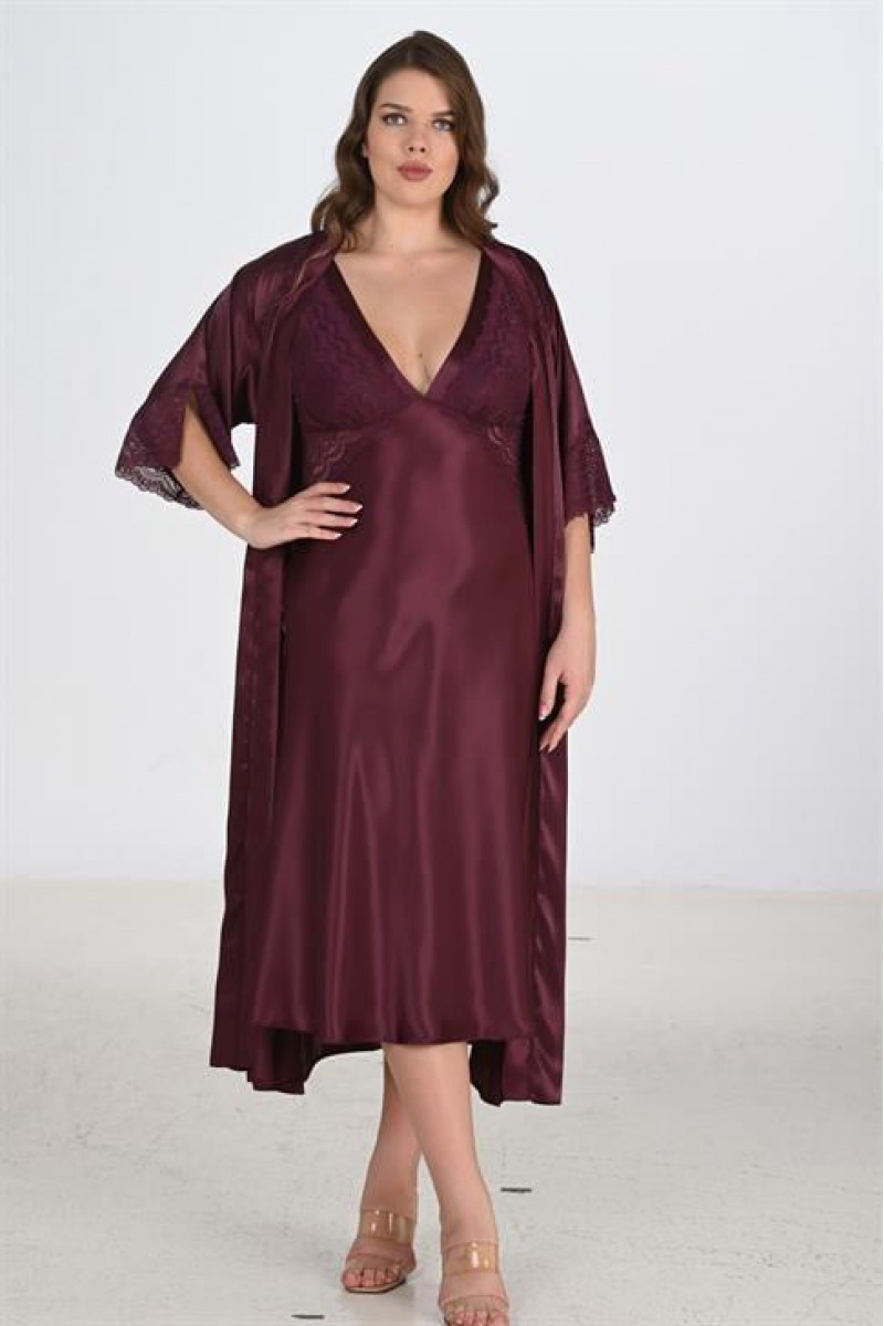 Ahu 2li Mürdüm Sabahlık Takımı Bigsize 6223