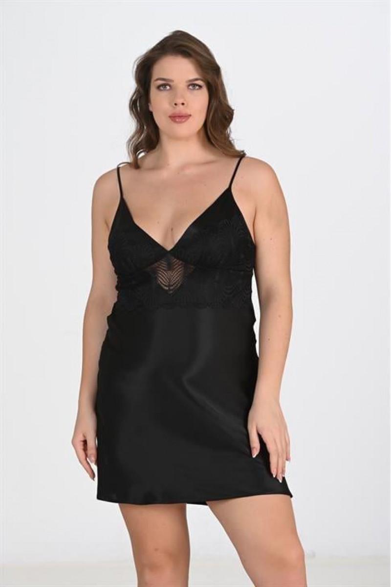 Ahu 2li Siyah Sabahlık Takımı Bigsize 6213