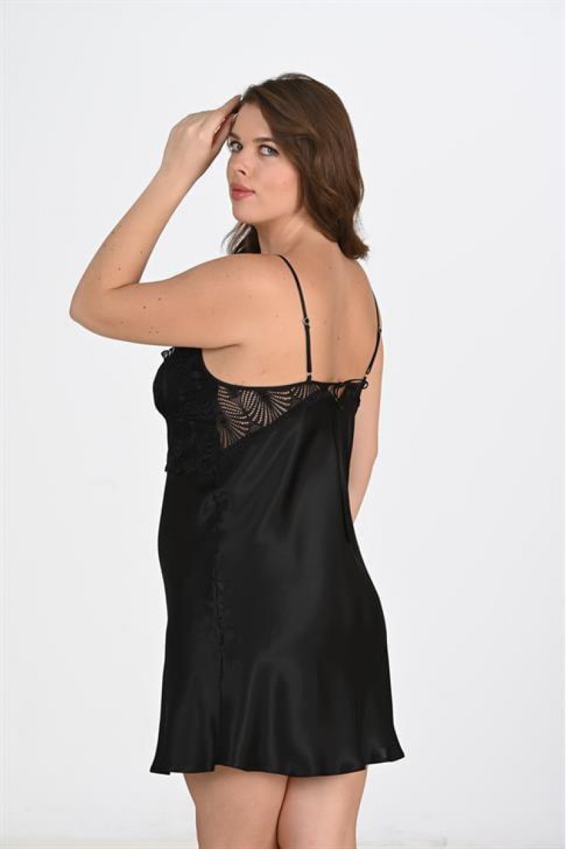 Ahu 2li Siyah Sabahlık Takımı Bigsize 6213