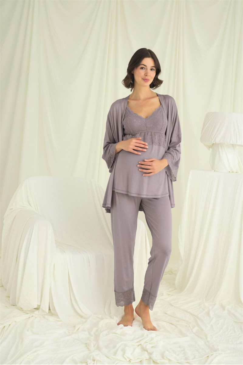 Arias Closet Dantelli Hamile Lohusa 3lü Pijama Takımı Arias Closet Dantelli Hamile Lohusa 3lü Pijama Takımı
