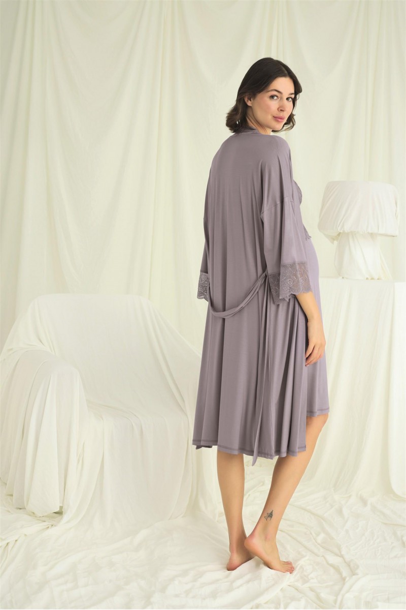 Arias Closet Dantelli Hamile Lohusa Sabahlık Takımı Arias Closet Dantelli Hamile Lohusa Sabahlık Takımı