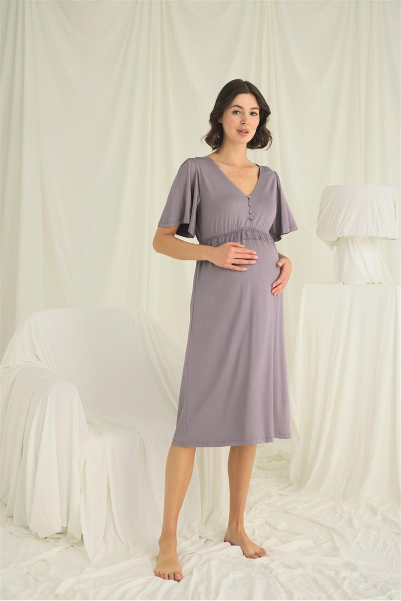 Arias Closet Dantelli Önü Düğmeli Hamile Lohusa Gecelik Arias Closet Dantelli Önü Düğmeli Hamile Lohusa Gecelik