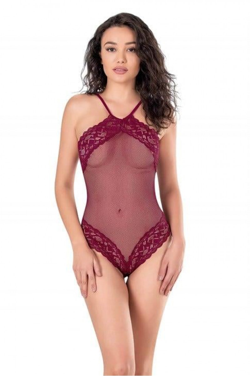 Primoda Bordo File-Tül Bodysuit Gecelik 8126 Primoda Bordo File-Tül Bodysuit Gecelik 8126