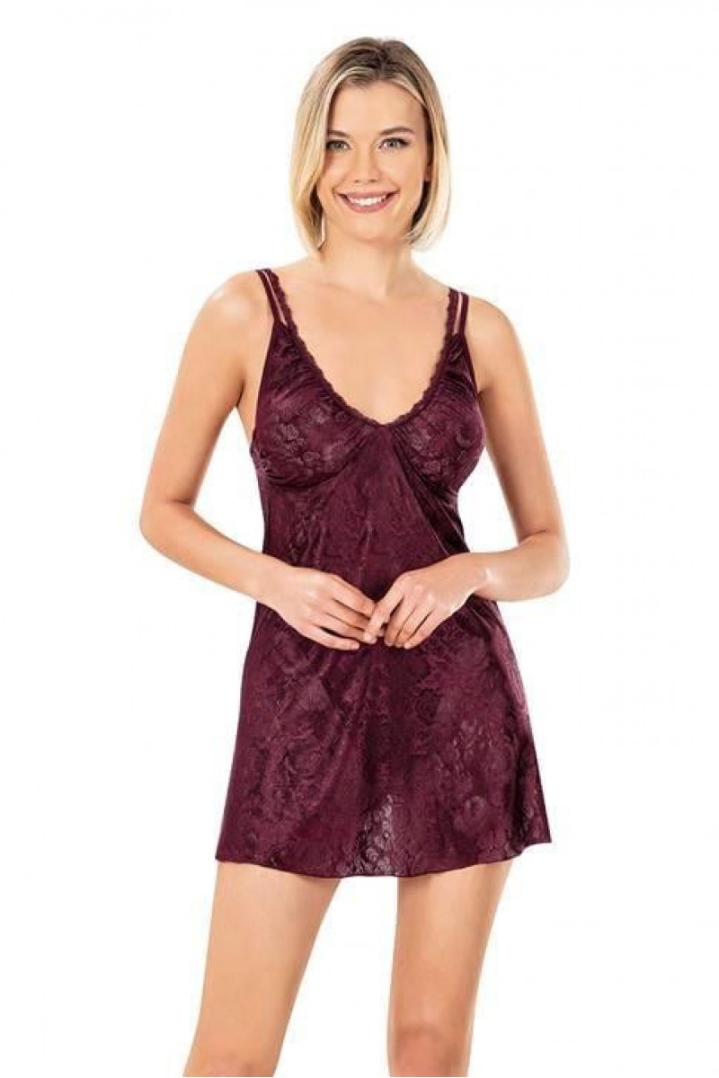 Primoda Bordo Jakarlı Gecelik 8151 Primoda Bordo Jakarlı Gecelik 8151