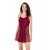 Primoda Bordo Kısa Saten Gecelik 8134