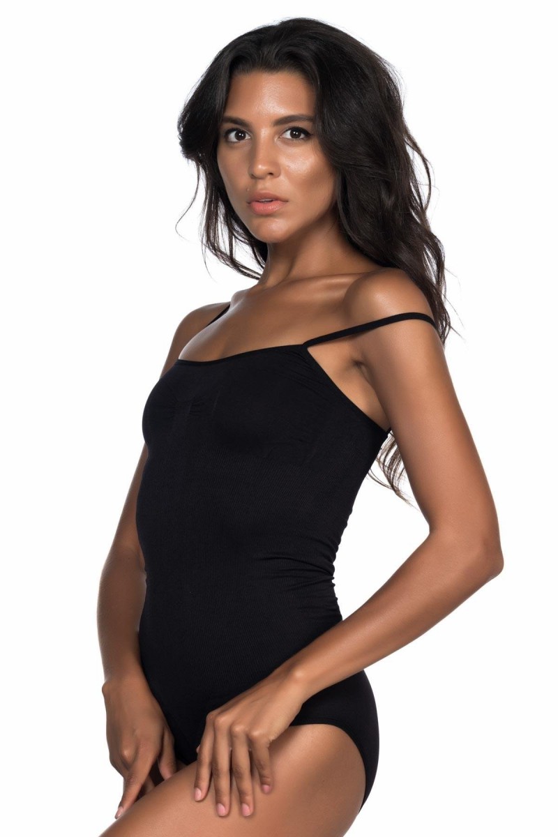Arias Closet Siyah MI Emay 1923 Soft İp Askılı Çıtçıtlı Body Arias Closet Siyah MI Emay 1923 Soft İp Askılı Çıtçıtlı Body