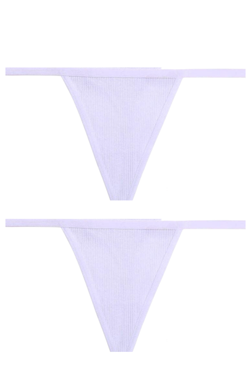 Arias Closet 2li Süprem Penye Tanga String	 Beyaz