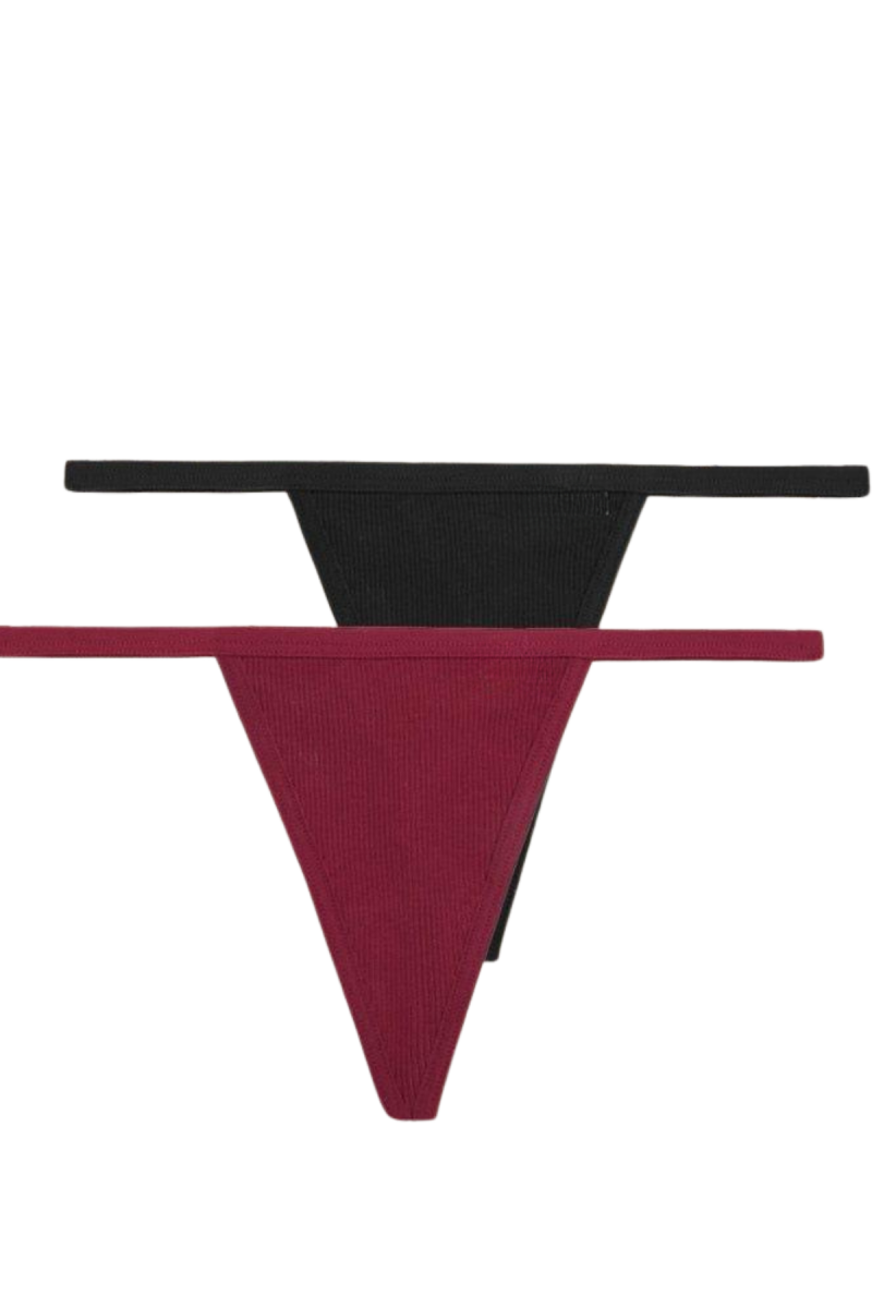 Arias Closet 2li Süprem Penye Tanga String	 Renkli