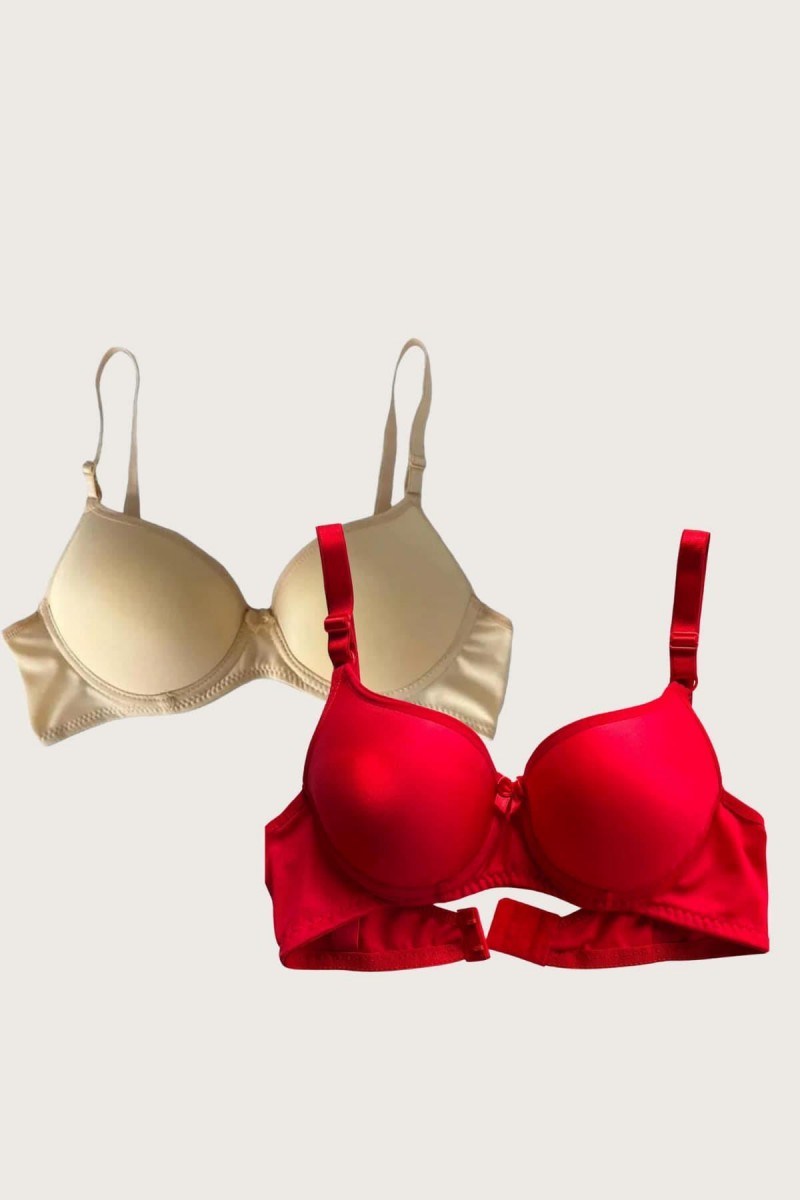 Arias Closet Ten-Kırmızı 2li Mikro Kumaş Push Up Dolgulu Balenli Günlük Destekli Sütyen Arias Closet Ten-Kırmızı 2li Mikro Kumaş Push Up Dolgulu Balenli Günlük Destekli Sütyen