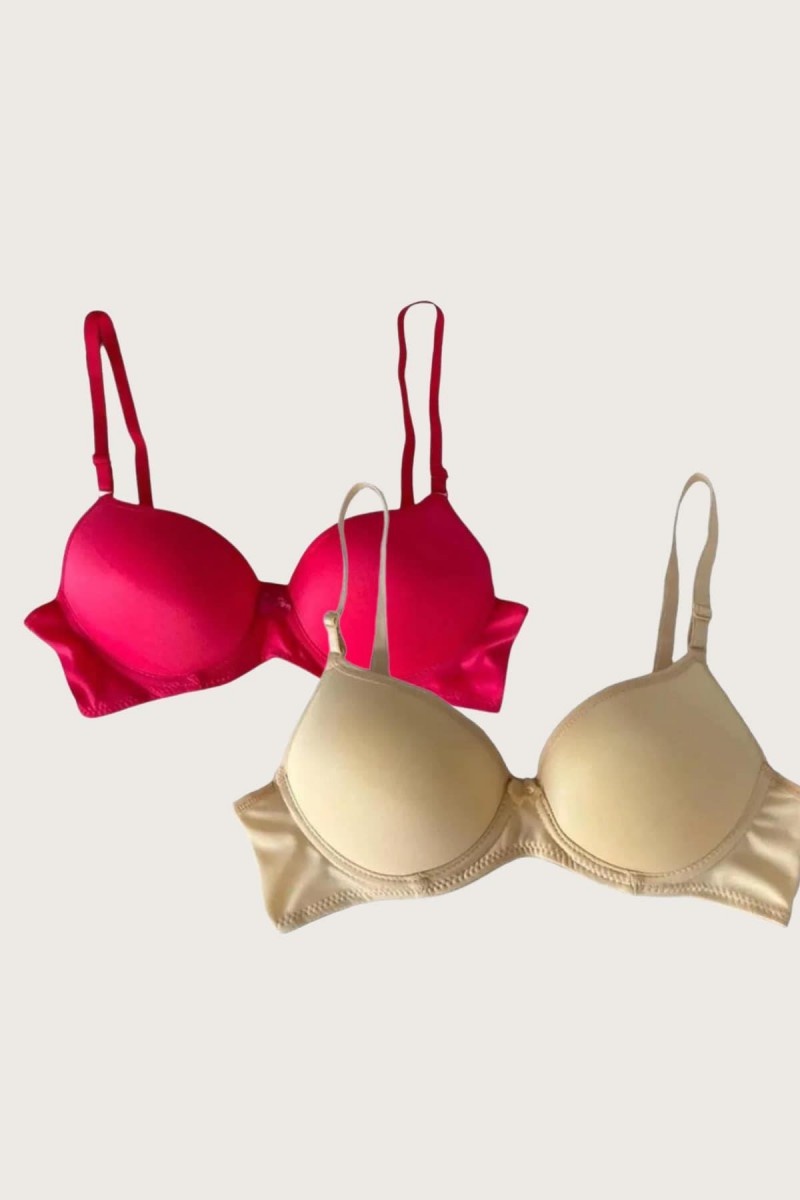 Arias Closet Ten-Kırmızı 2li Mikro Kumaş Push Up Dolgulu Balenli Günlük Destekli Sütyen Arias Closet Ten-Kırmızı 2li Mikro Kumaş Push Up Dolgulu Balenli Günlük Destekli Sütyen