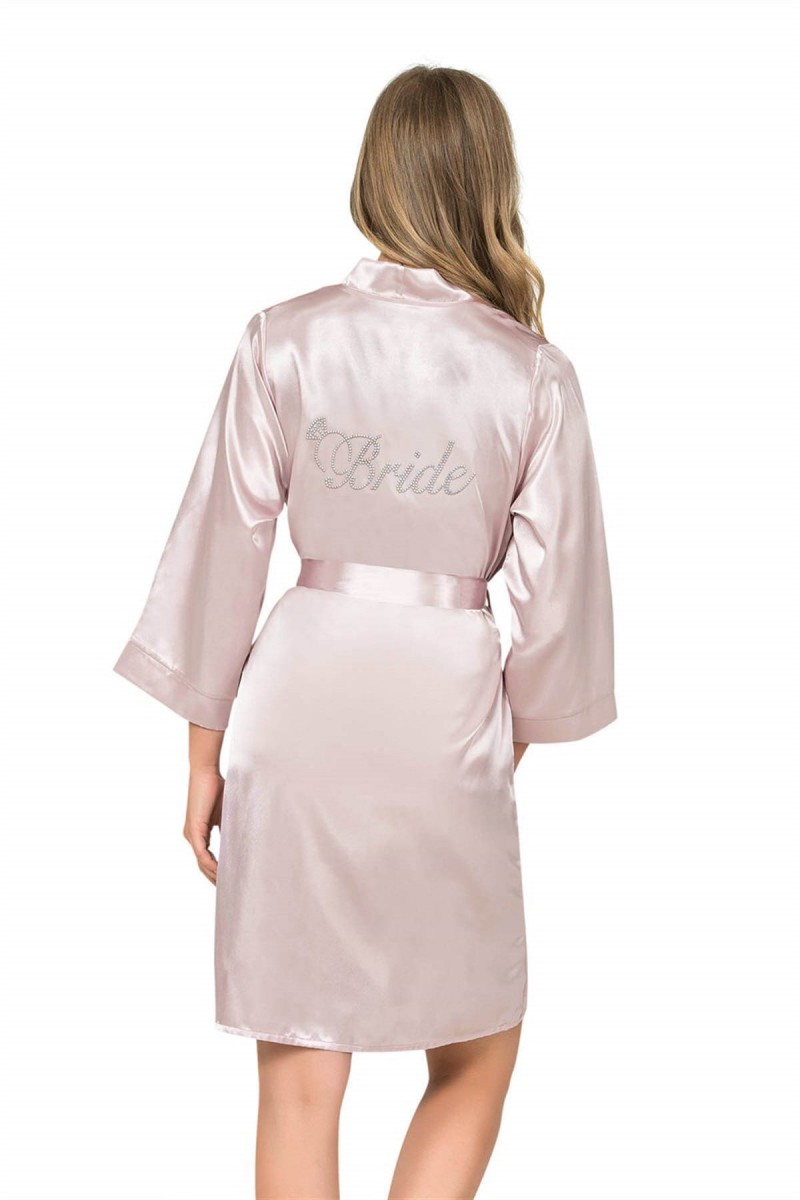 Arias Closet Pudra Kısa Saten Bride Sabahlık