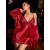 Arias Closet Bordo Dantel İşlemeli İnce Askılı Saten 2li Gecelik Sabahlık Takımı