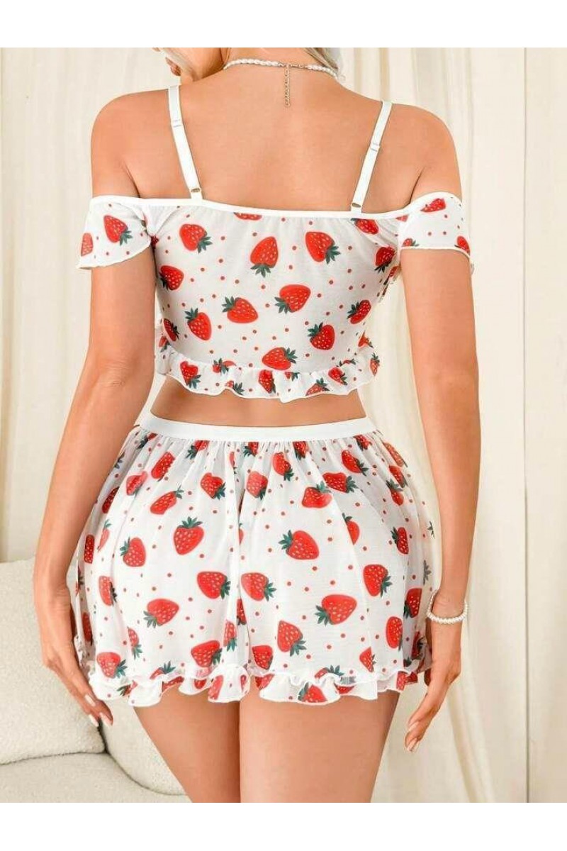 Arias Closet Çilek Desenli Fantezi Etekli Takım
