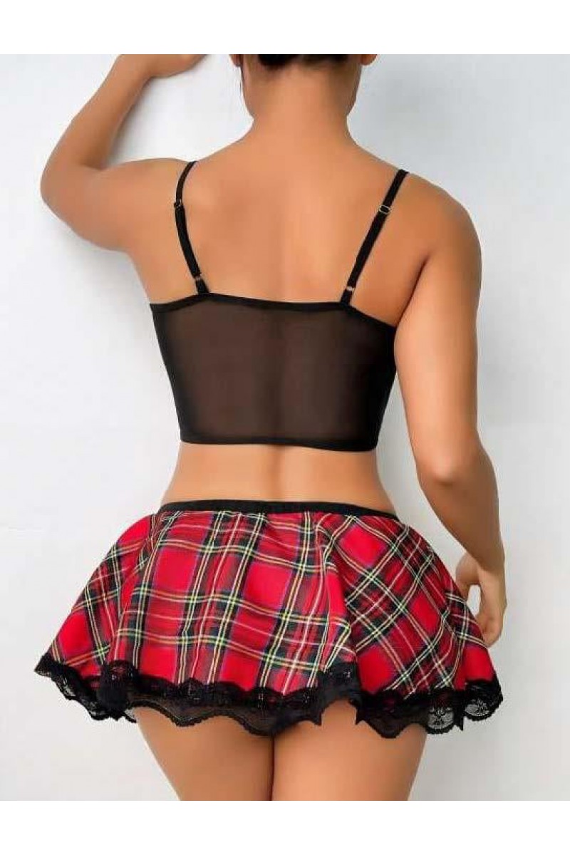 Arias Closet Ekose Etekli Dantelli Tül Fantezi Kostüm