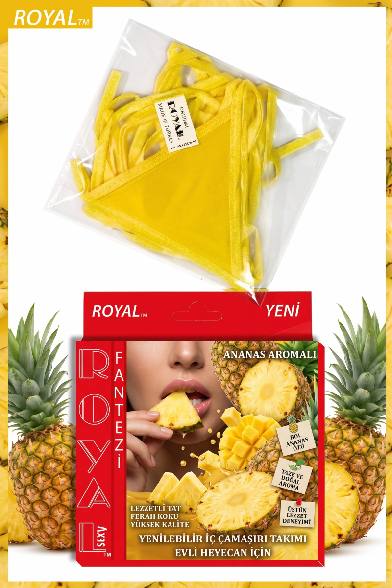 Arias Closet Fantezi Tüketilebilen Yenilebilir Ananas Aromalı İç Çamaşırı Takımı Arias Closet Fantezi Tüketilebilen Yenilebilir Ananas Aromalı İç Çamaşırı Takımı