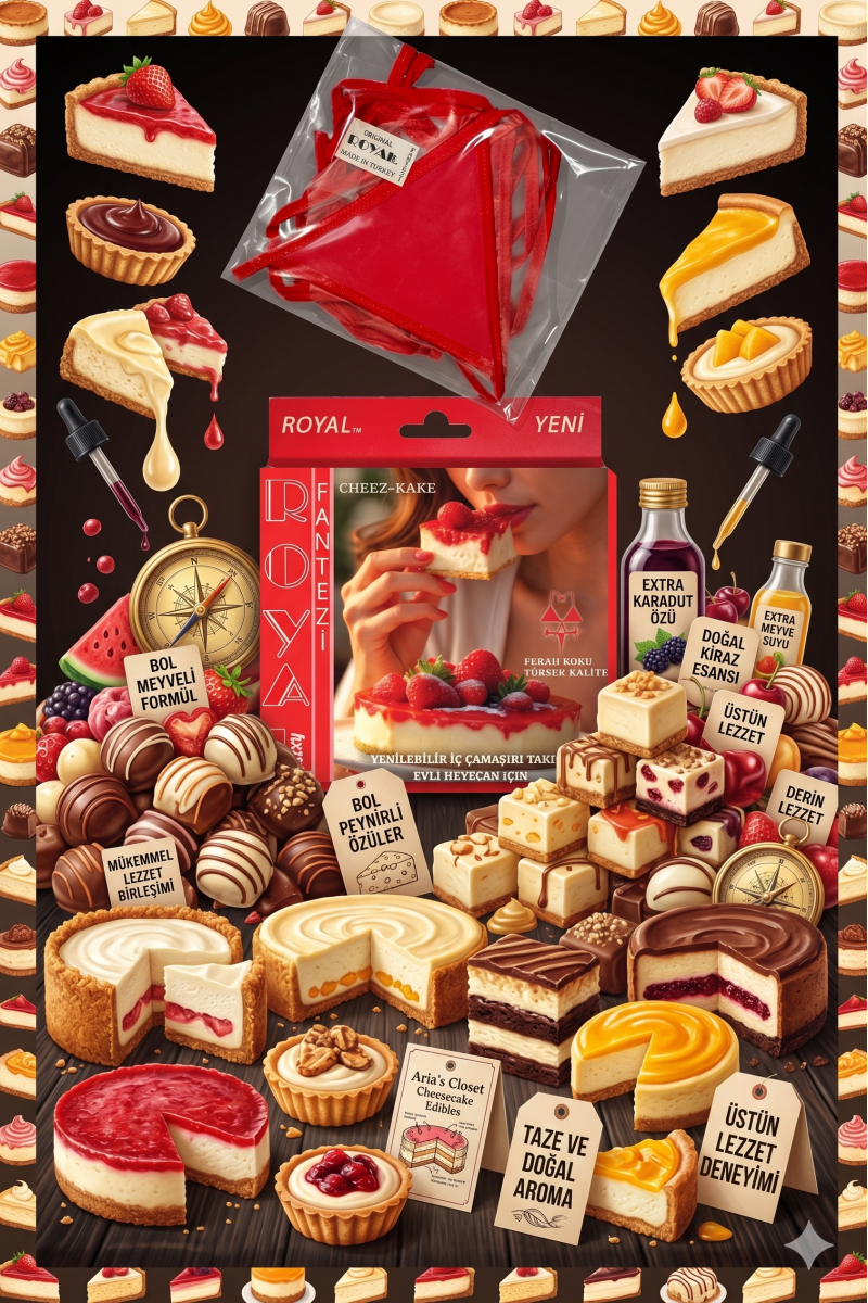 Arias Closet Fantezi Tüketilebilen Yenilebilir Cheesecake Aromalı İç Çamaşırı Takımı Arias Closet Fantezi Tüketilebilen Yenilebilir Cheesecake Aromalı İç Çamaşırı Takımı