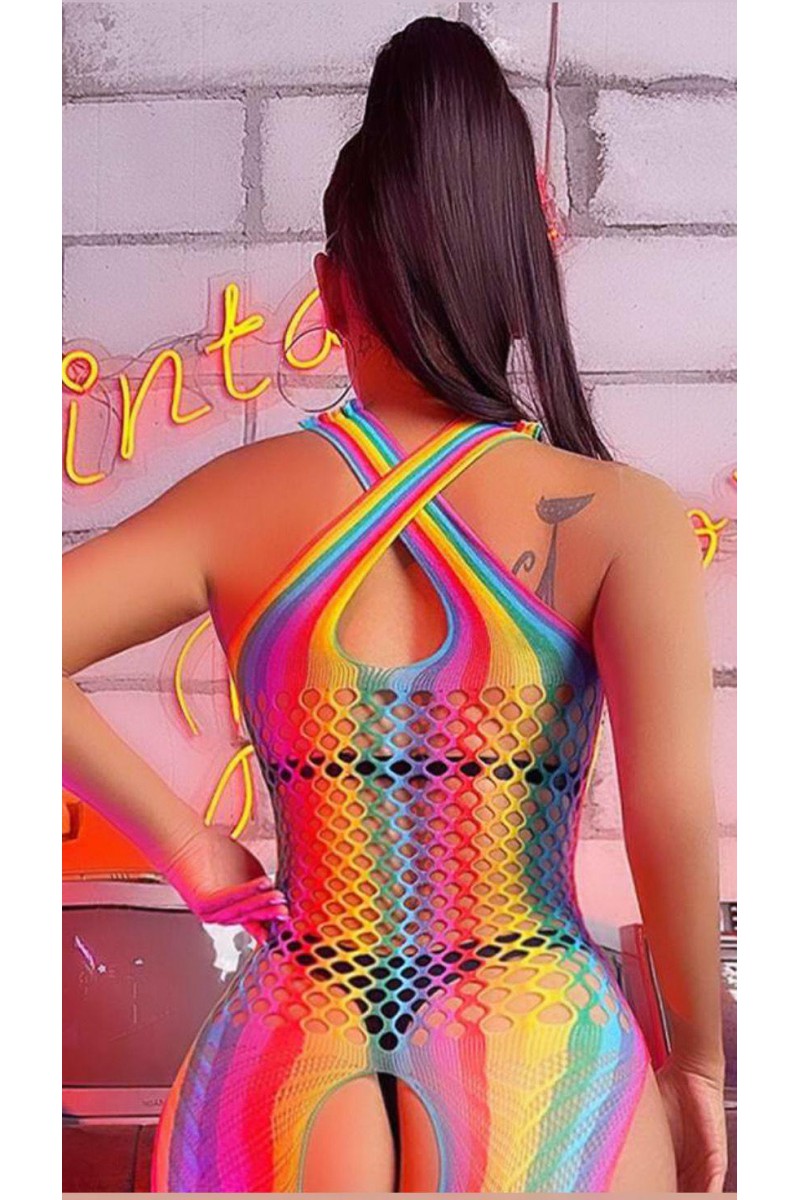 Arias Closet Gökkuşağı Desenli Fileli Fantezi Vücut Çorabı Arias Closet Gökkuşağı Desenli Fileli Fantezi Vücut Çorabı