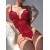 Arias Closet Kırmızı Dantel İşlemeli Fantezi Body Jartiyer Takımı