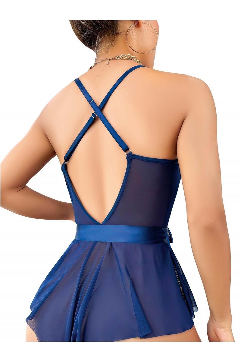 Arias Closet Mavi Dantel İşlemeli Kurdelalı Fantezi Tül Babydoll Arias Closet Mavi Dantel İşlemeli Kurdelalı Fantezi Tül Babydoll