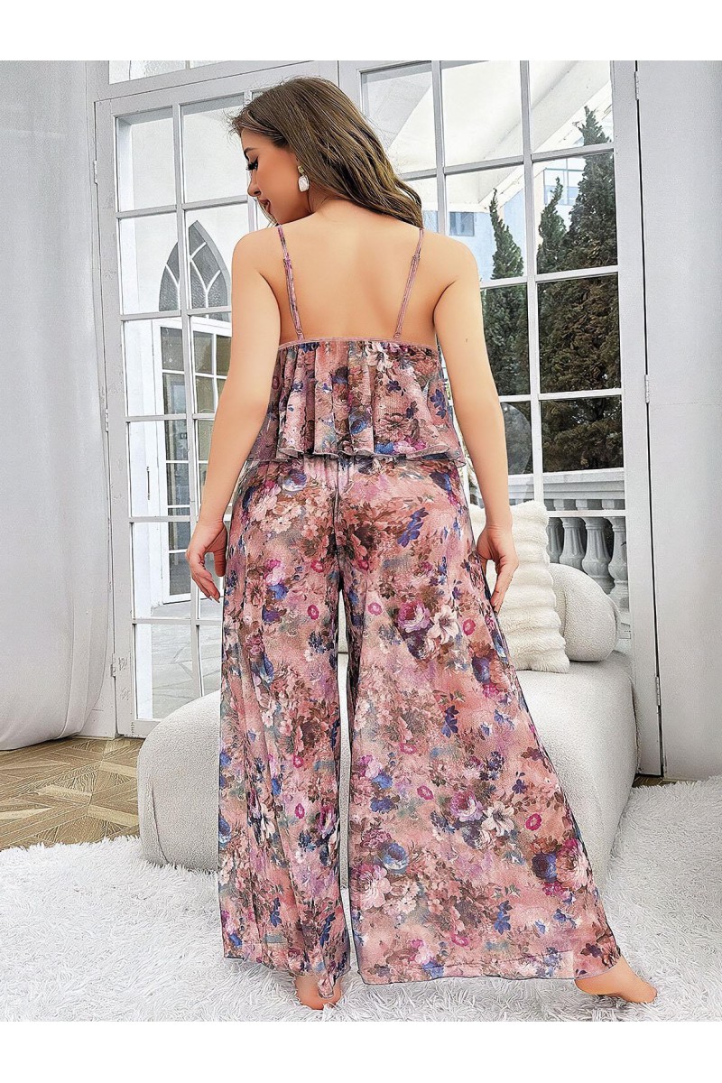 Arias Closet Özel Tasarım Büyük Beden Çiçek Desenli Bol Kesim 2li Pijama Takımı Arias Closet Özel Tasarım Büyük Beden Çiçek Desenli Bol Kesim 2li Pijama Takımı