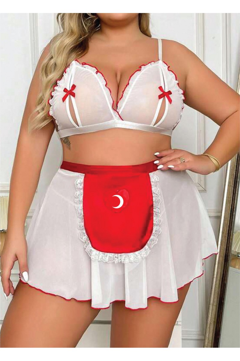 Arias Closet Özel Tasarım Büyük Beden Fantezi Hemşire Kostümü Arias Closet Özel Tasarım Büyük Beden Fantezi Hemşire Kostümü