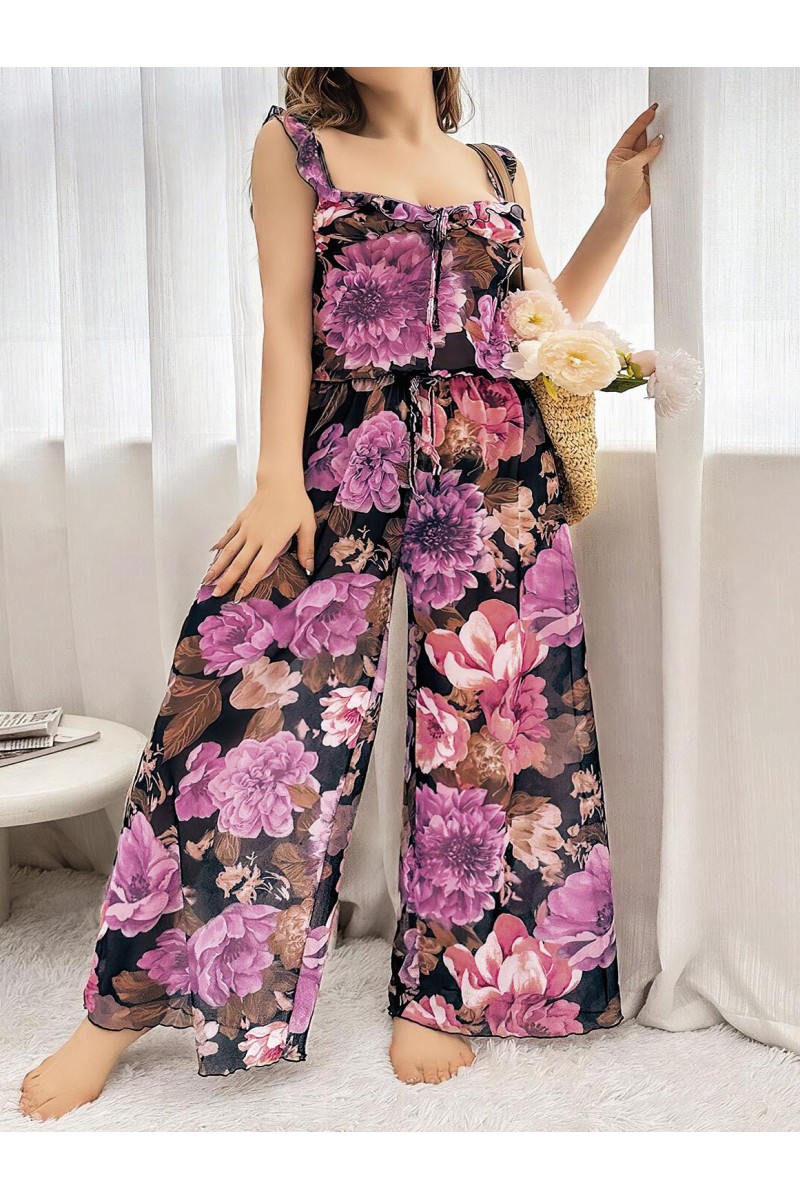 Arias Closet Özel Tasarım Büyük Beden Çiçek Desenli Bol Kesim 2li Pijama Takımı Arias Closet Özel Tasarım Büyük Beden Çiçek Desenli Bol Kesim 2li Pijama Takımı