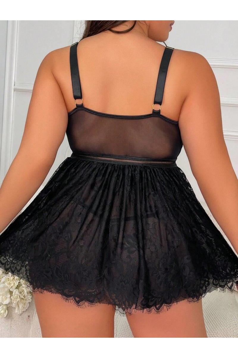 Arias Closet Özel Tasarım Büyük Beden Fantezi Zincir Detaylı Dantelli Gecelik Arias Closet Özel Tasarım Büyük Beden Fantezi Zincir Detaylı Dantelli Gecelik