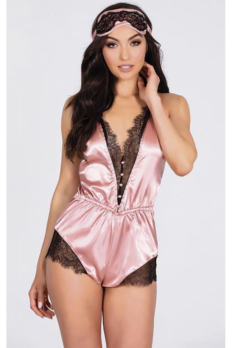 Arias Closet Pembe Dantelli Sırtı Çapraz Saten Şort Tulum Arias Closet Pembe Dantelli Sırtı Çapraz Saten Şort Tulum