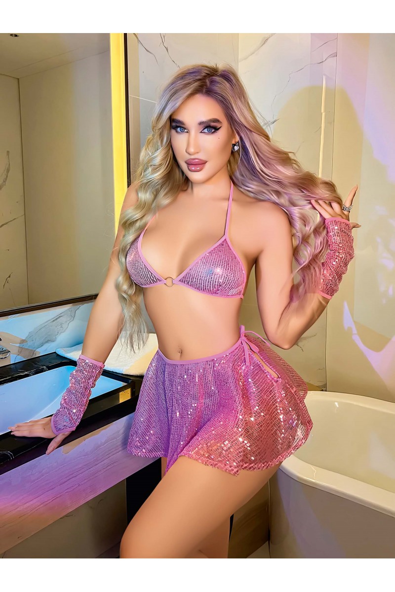 Arias Closet Pembe Parlak Işıltılı Fantezi Etekli Sütyen Takımı Arias Closet Pembe Parlak Işıltılı Fantezi Etekli Sütyen Takımı