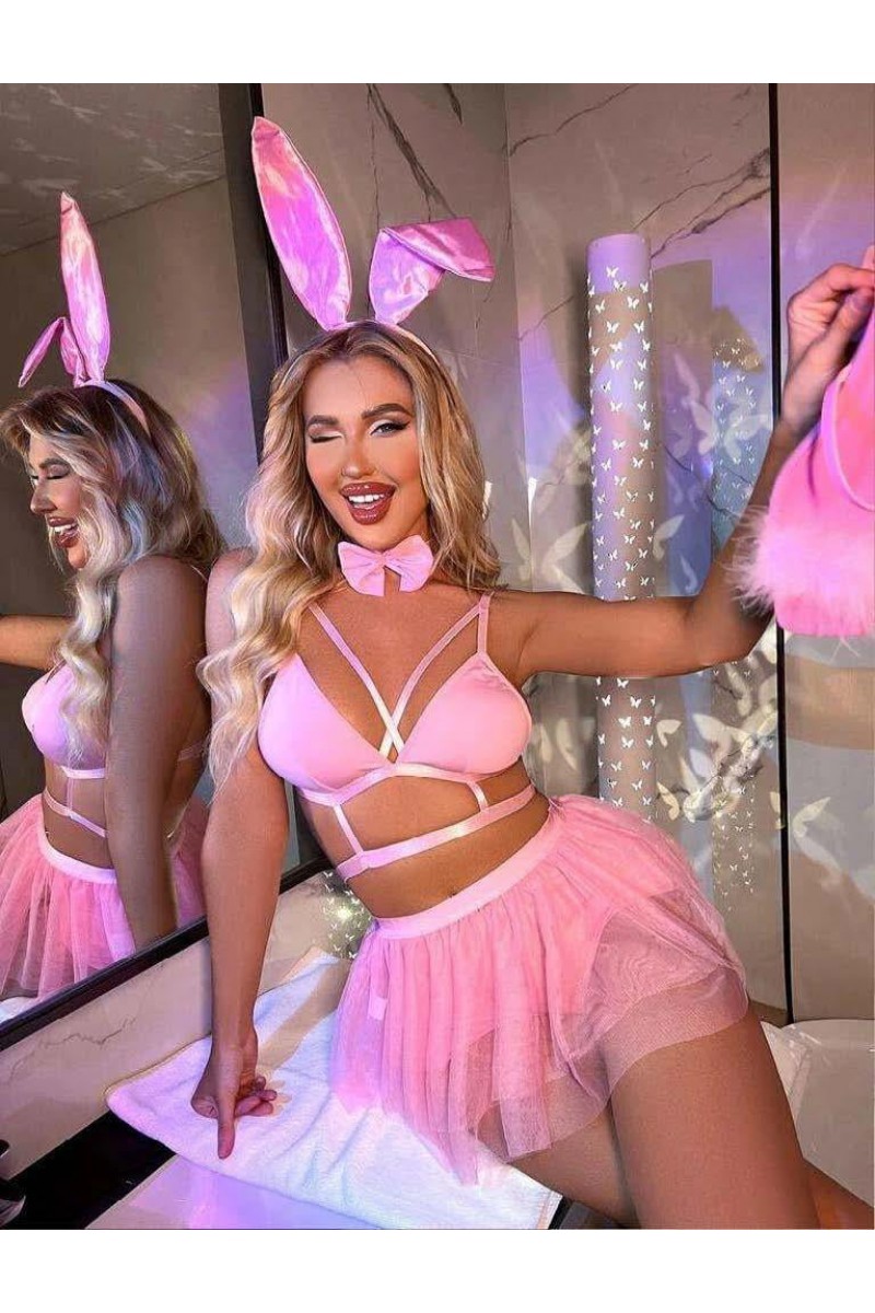 Arias Closet Pembe Tütü Etekli Fantezi Tavşan Kostümü