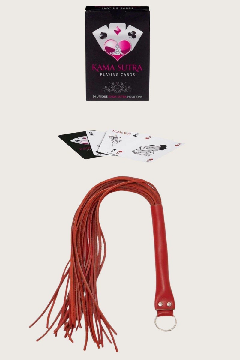 Arias Closet Sexy Görselli Oyun Kartı Kama Sutra Kırmızı Kırbaç Set