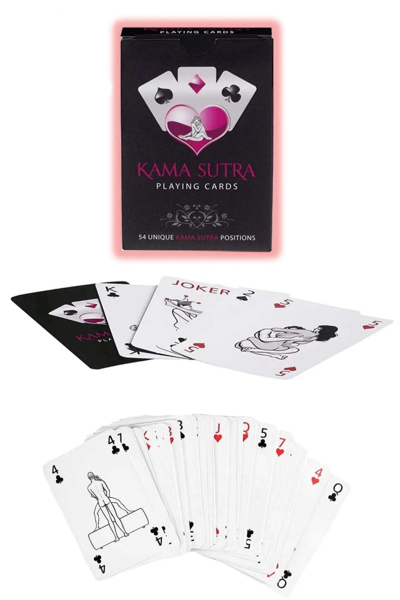Arias Closet Sexy Görselli Oyun Kartı Kama Sutra Kelepçe Kırbaç Set