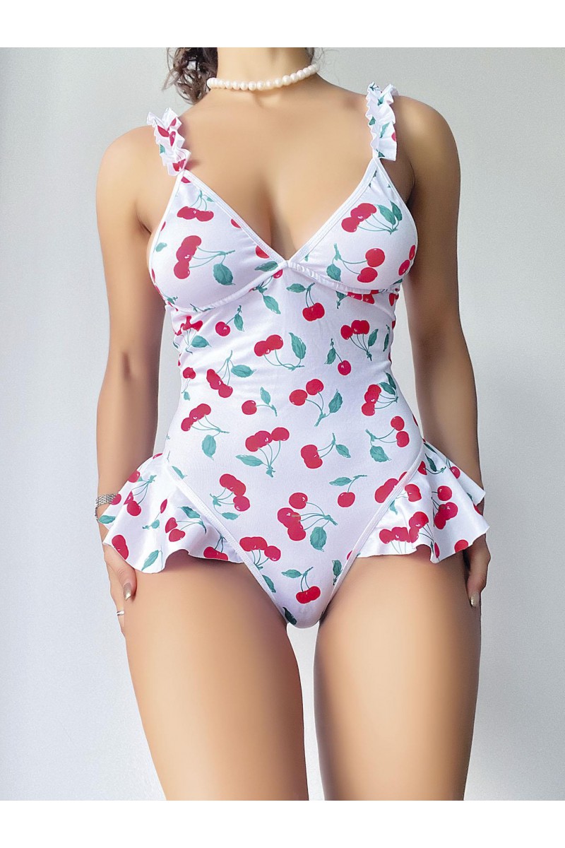 Arias Closet Vişne Desenli Fantezi Body