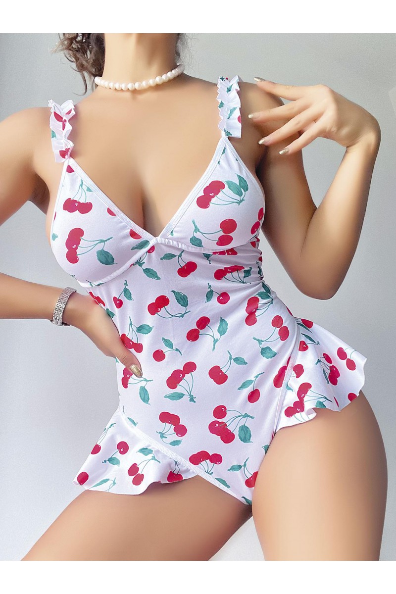 Arias Closet Vişne Desenli Fantezi Body