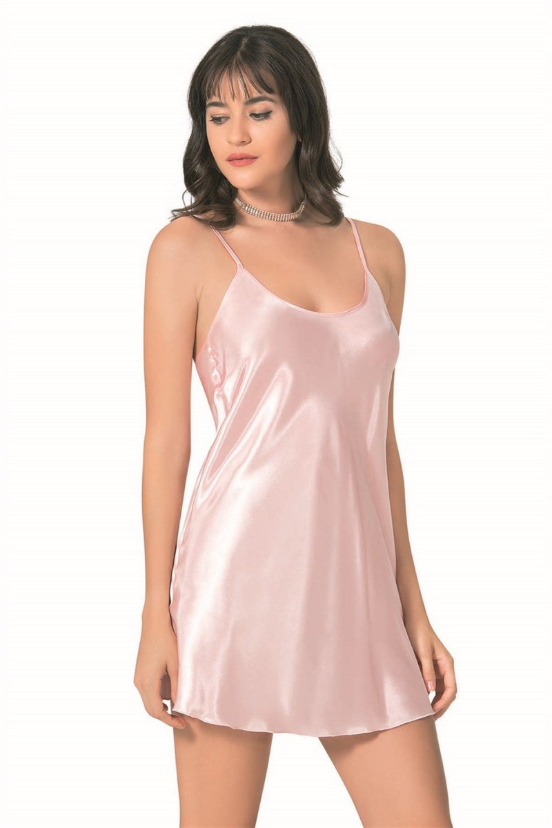 Arias Closet Somon Kısa Saten Gecelik